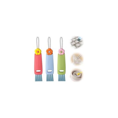 Set di 3 spazzole multifunzione 3 in 1 per la pulizia di coperchi di tazze, bottiglie d'acqua e tastiere - Crezuo