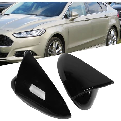 Außenspiegelkappen im Bullenhorn-Design für Ford Mondeo (2013–2020) (Ersatzteile) (Universell für Links- und Rechtslenker) (Paar) Schwarz (1/5)