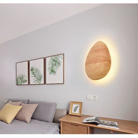 LED 6W Moderne Luminaire Mural Antipoussière Lampe Murale Boîte Bois Applique Murale Light Blanc Chaud pour Intérieur Chambre Bar (1/4)