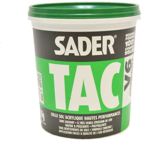 Sader – Colle acrylique haute performance 6kg – Prise rapide pour PVC multicouches – Résistance sous sièges à roulettes – Émissions de COV très faibles