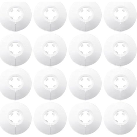 Lot de 16 cache-tuyaux de radiateur en plastique blanc pour tuyaux de radiateur - Pour tuyaux de 14 à 16 mm de diamètre (1/5)