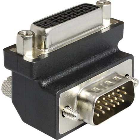 Adaptateur DVI, VGA Delock 1937074 [1x DVI femelle 24+5 pôles - 1x VGA mâle] noir (1/3)