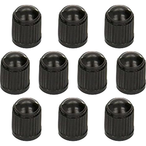 10 bouchons de valve de pneu/bouchons anti-poussière en plastique/couvercles noirs pour valves Schrader universelles (10 bouchons de valve) (1/5)