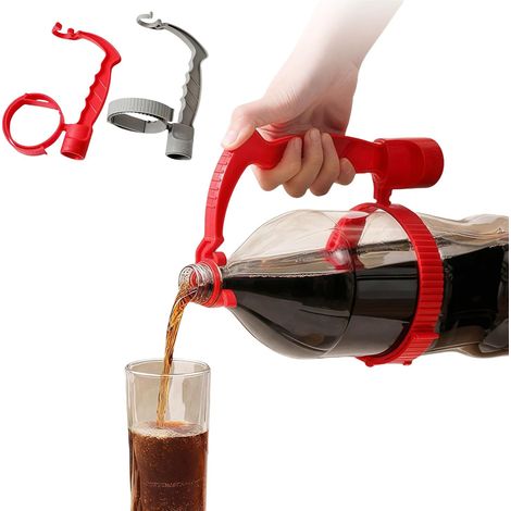 Lot de 2 poignées de maintien antidérapantes et réglables pour grandes bouteilles de soda ou de jus de pomme.-AquaForge (1/5)