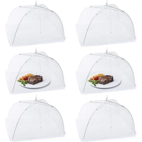 Set mit 6 faltbaren Abdeckhauben für Speisen und Getränke, ideal für Grillabende, Picknicks und Mahlzeiten im Freien (1/5)