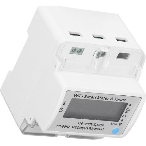 Intelligenter 4-poliger WLAN-Energiezähler, Echtzeitüberwachung AC 110–230 V, App-Steuerung, einstellbar, vernetzte Stromverbrauchsmessung (1/5)