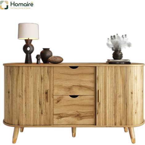 Flur- Garderobenschrank natur aus MDF 140 x 40 x 79.5 cm HOMAIRE (1/5)