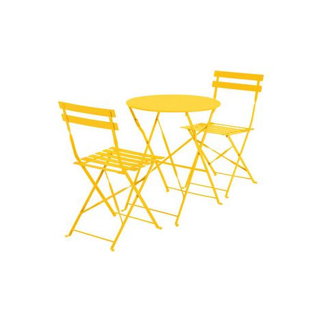 C SET BISTROT MARSIGLIA TAVOLO E 2 SEDIE GIALLO- 1,0 pz