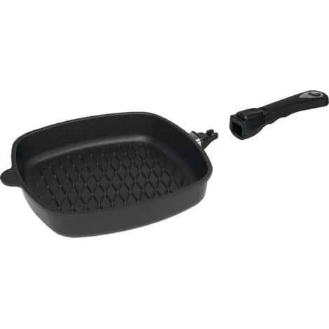 Sartén cuadrada AMT GASTROGUSS, apta para inducción, longitud 280 mm, modelo BBQ