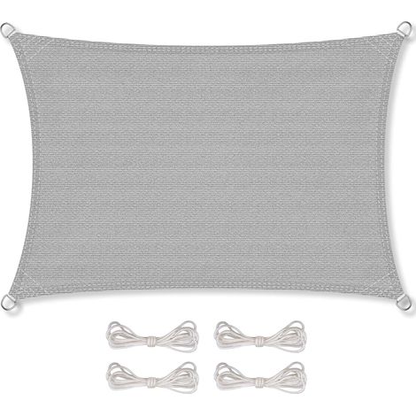 CelinaSun Voile d'ombragePare-Soleil Jardin Balcon Polyéthylène HDPE Respirant Rectangle 2 x 5 m Gris Clair (1/5)