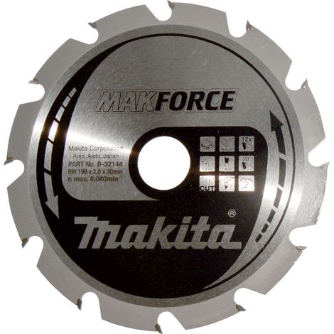 Makita B-32144 Hoja de Sierra Circular Makforce TCT 190x30mm 12T Madera