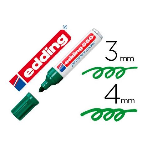 Rotulador permanente Edding 550 Verde (10 Unidades)