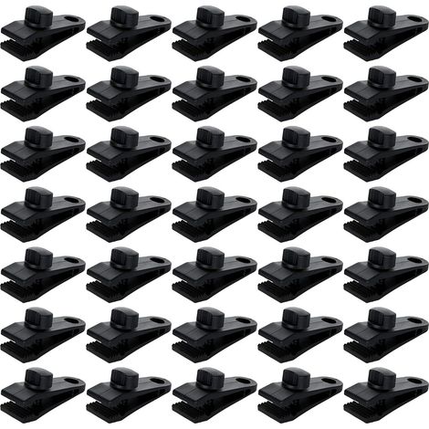 Lot de 30 Clip de Bâche Tente, Pince pour Bâche de Verrouillage pour Auvent Fixation Camping Toile Ombrage Bache de Piscine (1/5)
