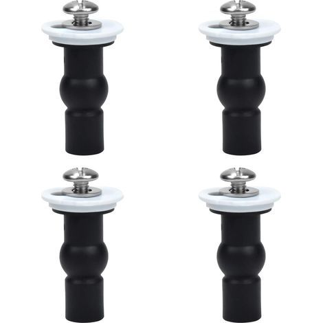 Toilettensitzbeschläge, 4er-Pack Toilettensitzscharniere, Schrauben, Toilettensitzbefestigungen, ausdehnbare Gummi-Obermuttern, Schrauben