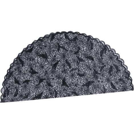 Nappe d'halloween Ronde Noire 178cm en Tissu, Fête Halloween (1/5)