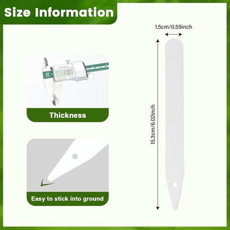 KINGLAKE 100 Pièces 15CM Etiquette Pour Plante, Suspendable Etiquettes Jardin Exterieur,Etiquettes Semis Réutilisable,Etiquette Plantation Potager-Blanc (1/4)