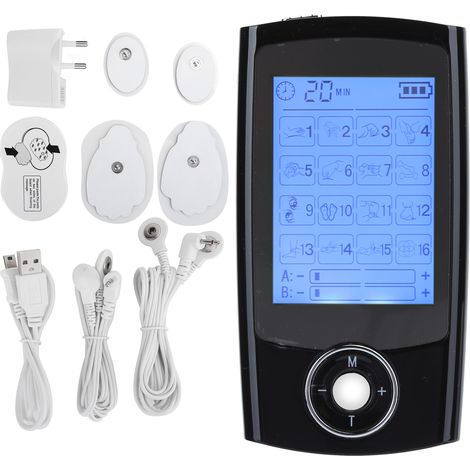 Stimulateur Musculaire Électrique TENS 16 Modes, Appareil de Massage Pulsé, Prise UE 110‑240V (1/5)