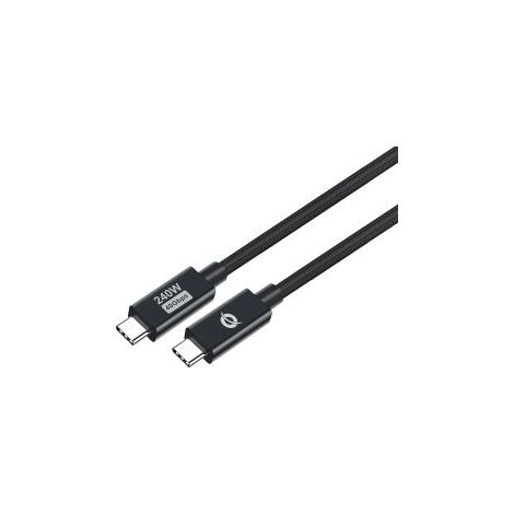 usb-c-stecker auf usb-c-stecker kabel 1,2m conceptronic usb 4.0 gen 3 240w 48v 5a 40gbps e-mark