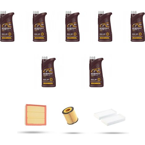 Kit tagliando 3 FILTRI e 7L OLIO compatibile con Bmw x3 (F25) 35ix 225kw dal 2010 al 2017 (1/5)