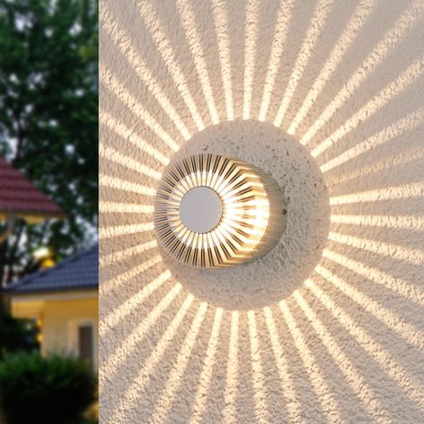 [NEUWERTIG] B-Ware Lucande Außenwandleuchte Lennias LED Wandleuchte Gartenlampe Aluminium 3000K