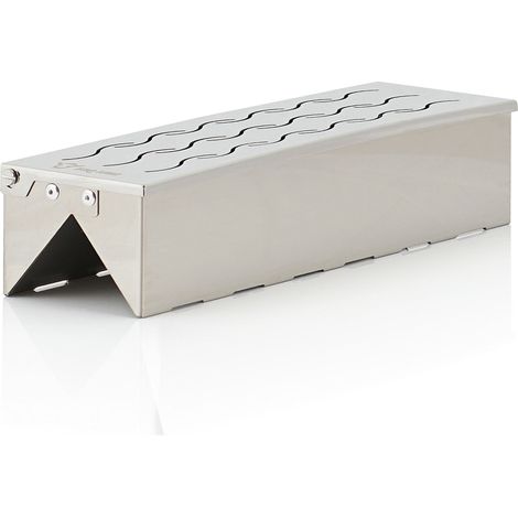 BBQ-Toro Box per affumicatore in acciaio inox Triangle  31 x 8,5 x 6,5 cm  Box per aromi per grill a gas, grill a carbonella
