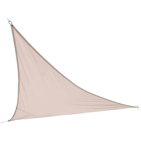 Toldo vela triangular beige – Dimensiones 360x360x360 cm en poliéster 160g/m² (1/2)