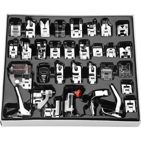 Accessoire pour machine à coudre, 32pcs / set Kit couture pied marche pied presseur pieds pour Brother, pour chanteuse, et autre ma- (1/4)