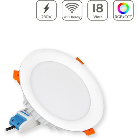 MiBoxer RGB+CCT LED Einbaustrahler rund weiss 18W Ø180mm 2.4GHz WiFi ready FUT065