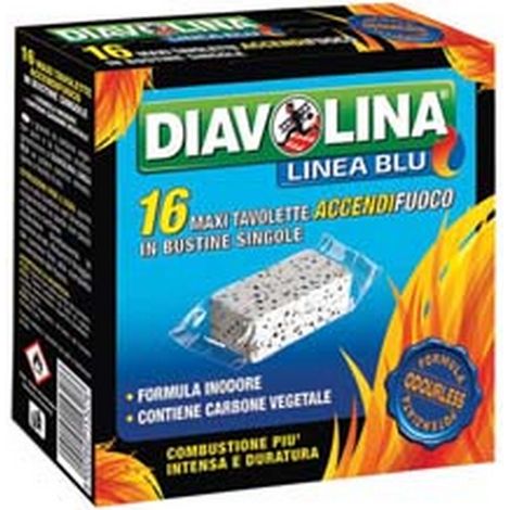 16PZ DIAVOLINA ACCENDIFUOCO LIGNITE - conf. 16 tavolette maxi