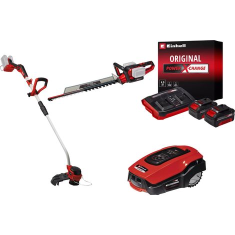 Einhell – Kit jardin sans fil 36V – Taille-haies 65 cm avec moteur sans charbon – Coupe-bordure 35 cm avec moteur brushless – Robot tondeuse 450 m² (1/5)