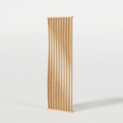 Cloison amovible ondulée en chêne – Hauteur 254 cm – Largeur 80 cm – Profondeur 9 cm – 12 lames en bois massif – Installation simplifiée (1/5)