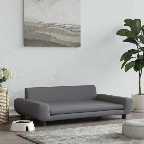 Panier pour chien gris foncé, 100x54x33 cm, velours. (1/4)