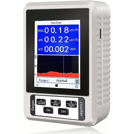 Compteur de rayonnement électromagnétique, détecteur de rayonnement nucléaire, dosimètre portable, écran LCD blanc (1/5)