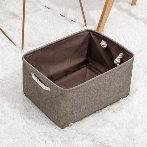 Boîte de Rangement en Tissu Pliable pour Vêtements Jouets, Panier de Rangement Chambre Placard, Marron, 31x21x13 cm (1/5)
