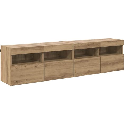 Meubles TV muraux 2 pcs,Banc Tv Moderne,Meuble De Rangement Chêne artisanal 80 x 30 x 40 cm CFW65446 (1/5)