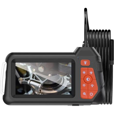 5-m-Endoskopkamera mit Doppellinse, Werkstatt-Endoskop mit 4,3-Zoll-IPS-Bildschirm, 8-mm-IP67-wasserdichte Inspektionskamera, 1080p-HD-Endoskopkamera, Schlauchkamera, Kanalkamera, Akku (1/5)