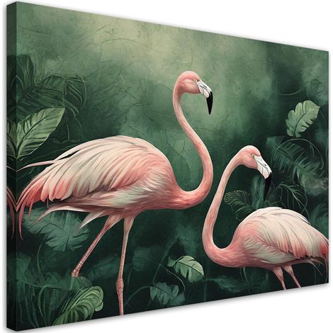 Tableau déco Flamants roses Botanique Nature 90x60 (1/5)