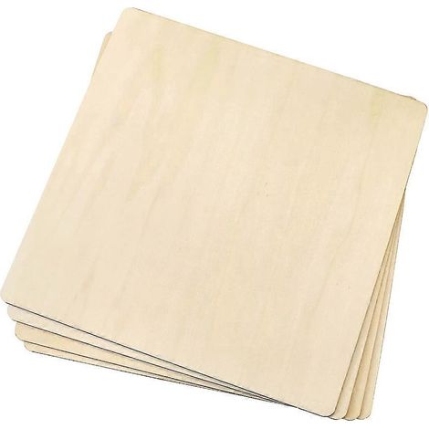 unbehandelte Holzquadrate 30x30cm, dickes Lindenholz-Sperrholz, rohe Holzplatten zum Selbermachen, Bemalen und Dekorieren.