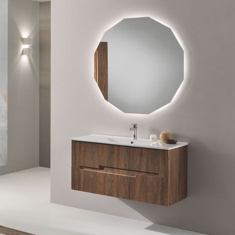Mobile bagno da 100 cm sospeso 2 cassetti Tek - RIGHE (1/5)
