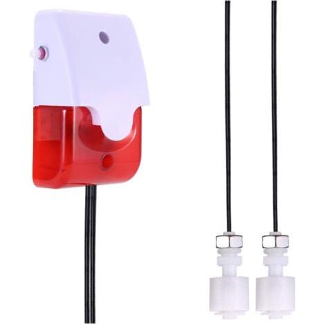PA Détection de niveau d'eau haut/bas, alarme stroboscopique rouge de 12V , capteur de niveau d'eau (volume réglable), câble de sonde de 5 m, peut détecter le débordement et le manque d'eau (1/4)