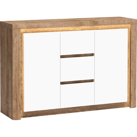 Cómoda Etrmona 106 , Con cajones y puertas, Número de cajones: 3, 98x144x41cm, LED (1/5)