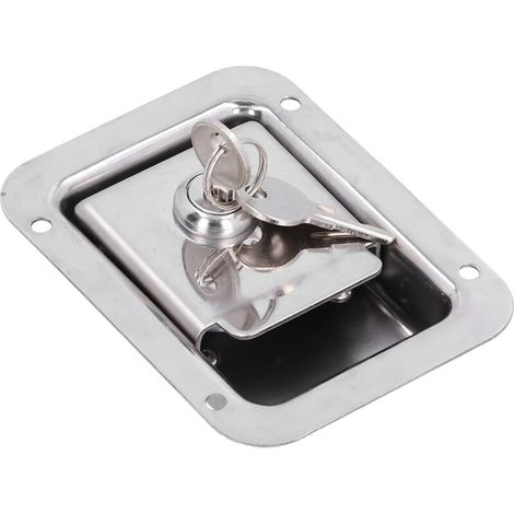 Bardusch-304 acier inoxydable RV porte loquet boîte à outils serrure encastré avec 2 clés pour RV remorque camions de pompiers (1/5)