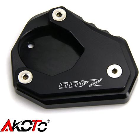 (Noir-Z400) Compatible avec KAWASAKI NINJA400 NINJA 400 Z400 2018 2019 2020 2021 2022 Béquille latérale CNC, extension et plaque de support. Maxpower (1/4)