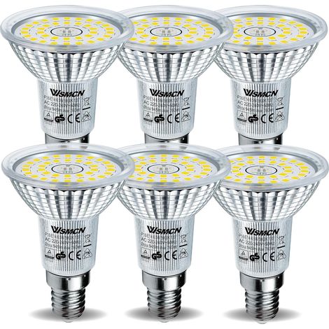Ampoule LED E14 R50 Blanc Lumière du jour 5000 Kelvin 6,5 W Équivalent à 100W Lampe Halogène, Non dimmable lampe LED Spot 760 Lumens Angle de Faisceau 120°, Lot de 6 (1/5)