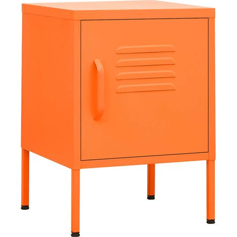 Maison Exclusive - Mesita de noche acero naranja 35x35x51 cm (1/5)