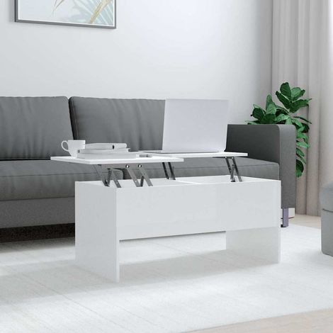vidaXL Coffee Table High Gloss White 102x50,5x46,5 cm Engineered Wood (1/5)