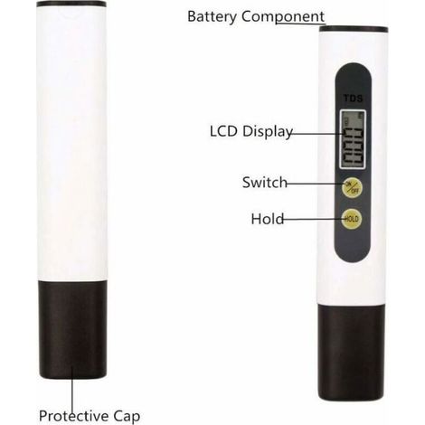 Numérique PH Mètre Tds Compteur Testeur De La Qualité De L'eau Testeur D'écran Lcd Pen-stylo Avec Deux Clés Pour L'eau Potable Pisci (1/5)
