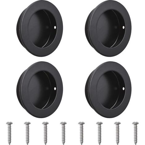 Maniglie per porte in acciaio inox nero rustico da 50 mm – Set di 4 per porte interne ed esterne