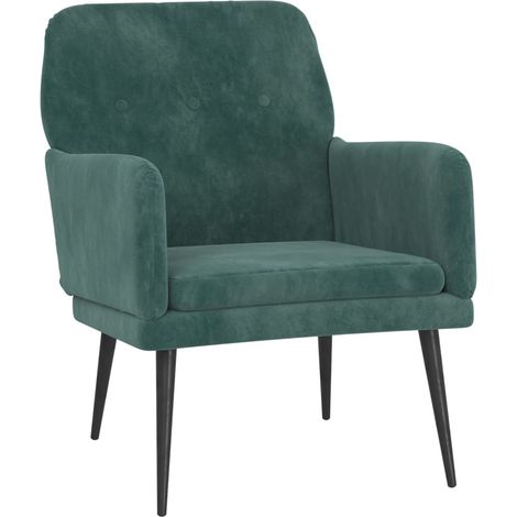 Poltrona lounge moderna e di design con braccioli 62 x 79 x 79 cm in velluto verde DEC028683