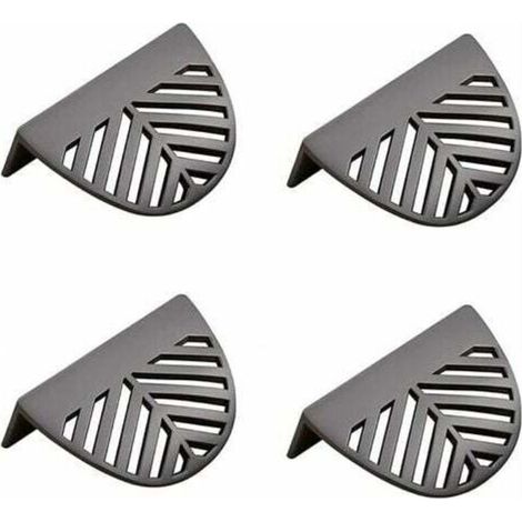 Set di 4 maniglie per mobili a forma di foglia in ottone oro-nero per mobili da cucina in ottone (1/4)